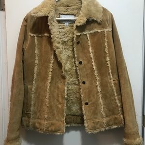 Wilson’s Leather Suede Shearling Jacket Sz M